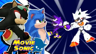 Movie Sonic and Modern Shadow react to Shadic VS Metallix (Sprite Battle)