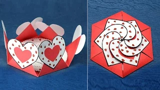 DIY Валентина карты - шестиугольник формы сердца сообщение карты