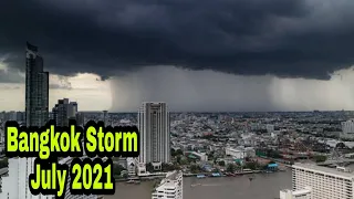 Huge storm in Bangkok Heavy rain in Thailand many JULY 2021 bangkok mein toophaan Too much rain thai