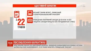 Уряд запровадив адаптивний карантин від 22 травня та погодив нові послаблення