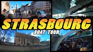 Strasbourg Canal Boat Tour - Strasbourg Alsace France (4K)