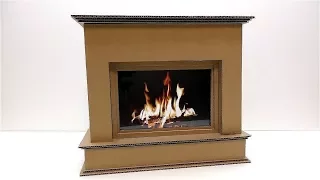 How to make a fireplace out of cardboard Decorative fireplace out of cardboard