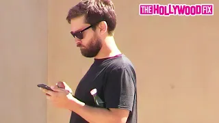 Tobey Maguire Goes Unrecognized While Waiting For Valet To Pull Up His Tesla In Beverly Hills, CA