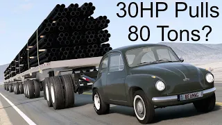 How Much Weight Can A 1 Liter Engine Pull? BeamNG. Drive