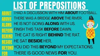 PREPOSITIONS | List of prepositions | prepositions with sentences | Improve your vocabulary