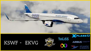 X-Plane 12 | Toliss A320NEO | full flight | Atlantic Airways | New York Stewart to Vagar