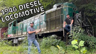 ABANDONED DIESEL TRAIN LOCOMOTIVE IN THE FOREST LEFT TO ROT!