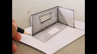 easy draw wall 3d on paper for beginners, how to draw wall 3D