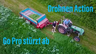 Deutz D30 + Mengele Ladewagen Cap View + Drohnen Action |Schlossmühlenhof