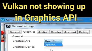 Vulkan not showing up in Graphics API on Cemu Emulator