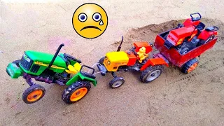 HMT Tractor Stuck in the Mud And Pulling Out Jondeere, Double E, Mini Excavator | Toy video | Cs toy