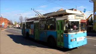 Рыбинский троллейбус на Соборной площади 17 05 2017г