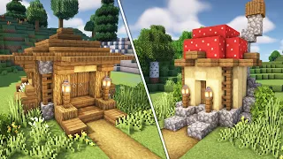 3 EASY HOUSES You Can Build on Day 1 in MINECRAFT