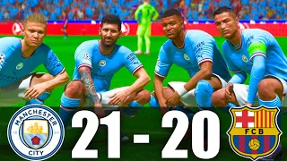 FIFA 23 | RONALDO, MESSI, MBAPPE, HAALAND, ALL STARS | MAN CITY 21 - 20 FC BARCELONA | UCL FINAL