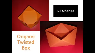 DIY how to make origami square Twisted Box || 3D paper box #paperbox