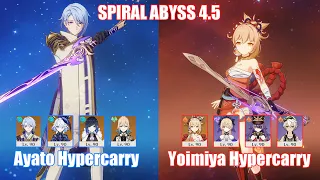 C0 Ayato Hypercarry & C0 Yoimiya Hypercarry | Spiral Abyss 4.5 | Genshin Impact