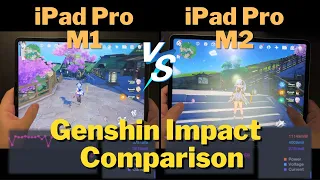 iPad Pro 2021 vs 2022, Apple M1 vs M2 Genshin Impact Gaming FPS comparison