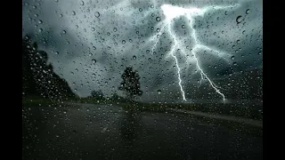 Night Thunderstorm Ambience  Terrible Hurricane Rain on Tin Roof, Intense Thunder & Wind Blowing