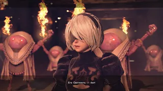 NieR Automata #12 Под Фабрикой, Извращенная религия, Голиаф-многоножка, машины напали на лагерь