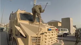 US Marines Destroy Their MRAP Before Leaving Kabul Airport