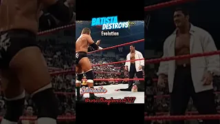 Batista destroys triple h | Batista destroys evolution #wwe #shorts #ytshorts #viral Batista attacks