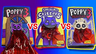 Poppy Playtime Chapter 3 vs 3 vs 3😈😺💀 Game Book Battle (Horror Game, Paper Play, Animation, Diy)