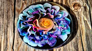 #1406 Gorgeous Rainbow Resin 3D flower Coasters
