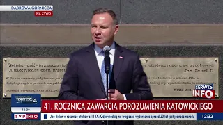 Prezydent: Cześć i chwała tym, którzy doprowadzili do zawarcia Porozumienia Dąbrowskiego