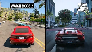 Watch Dogs 2 and GTA 5 - Side By Side Gameplay