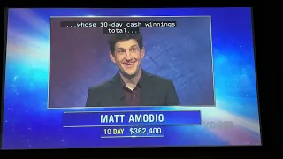 Jeopardy, intro - Matt Amodio Day 11 (8/4/21)