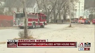 At least 3 firefighters injured after being trapped in KCMO house fire