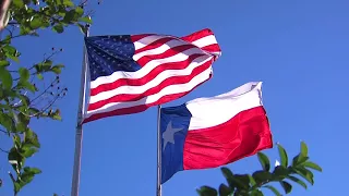 Flags blowing in the wind