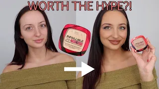 HONEST L'OREAL INFALLIBLE 24HR FRESH WEAR FOUNDATION IN A POWDER REVIEW + TRY ON + FIRST IMPRESSION!