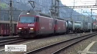 1998 [SDw] 2/5 CLASSIC Bahnhof Erstfeld - BEST classic Erstfeld Station action on YouTube!