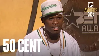 50 Cent Thanks Vivica A. Fox For Wearing THAT Dress 👀 In His Acceptance Speech! | BET Awards '23