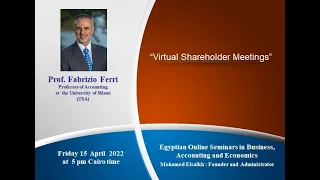 Online seminar by Professor Fabrizio Ferri "Virtual Shareholder Meetings"