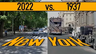 New York  1937 vs. 2022_5th Ave_'Historic' Drive on a Gorgeous Sunny Spring Day