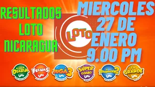 SORTEO LOTO 9.00 PM, MIERCOLES 27 DE ENERO 2021 (DIARIA, JUGÁ 3, COMBO, FECHAS) TABLA RESULTADOS