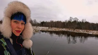 First fishing in 2024. ALONE ON AN UNKNOWN RIVER in the cold.#419