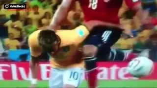 Neymar Jr se fractura y queda fuera del mundial Brazil 2014, "HD".