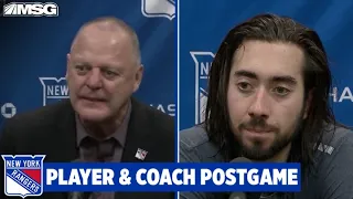 Gallant and Zibanejad On Rangers 6-2 Win Over Blackhawks | New York Rangers