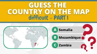 Guess the Country on the Map Quiz Challenge | Difficult PART 1