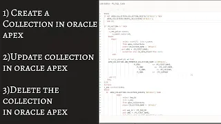 Create Collection in oracle apex || Update collection  in oracle apex || Delete collection