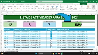 Planificador en Excel desde Cero (Smart Checklist) con Barra de Progreso 100% Fácil y Rápido