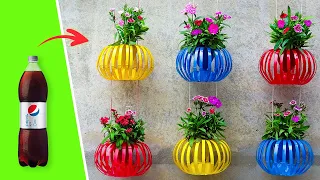 Recycle Plastic Bottles Into Hanging Lantern Flower Pots for Old Walls - Vertical Garden Ideas