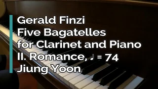 Piano Part - Finzi, Five Bagatelles for Clarinet and Piano, II. Romance, ♩=74