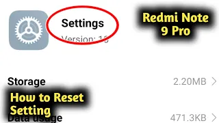 How to Reset Setting in Redmi Note 9 Pro