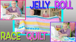 Easy Jelly Roll Quilt | Race Quilt | The Sewing Room Channel