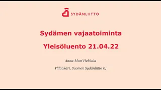 Sydänliiton verkkoluento | Sydämen vajaatoiminta