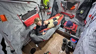 Ice Camping in a New Small Tent